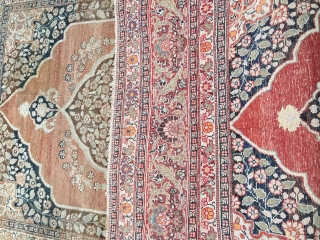 Antique Tabriz - Maybe from around 1910 - well used - one bad repair - would Benefit from a wash - still decorative
Size: 129 cm x 186 cm
     