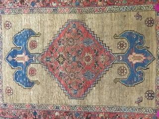 Kurdish Bidjar rug - Antique - Camel hair probably . Size: 103 x 147 cm - with worn places - very decorativ           
