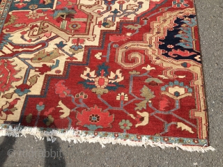 Heriz Fragment - attractive colors - a few stains - good wool - around 1900
Size: approx. 150 cm x 185 cm - washed some months ago - signs of use   