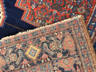 Old/Antique kurdish Senneh rug - probably around 1910, very elegant/ signs of use 
size: approx. 190 x 130 cm
great Colors/ with an Abrash - glossy wool - partly oxidized    