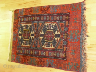 Old Anatolian Runner Fragment, soft wool, the end with the kilim is repiled, size 120 x 73 cm, very clean, shpment worldwide           