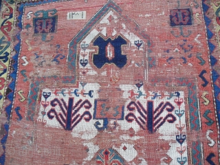 Small Prayerrug Karachoph Fragment - early piece - around 1840 - very soft wool - great colours                