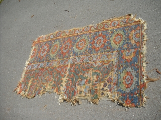 Anatolian Usak Fragment - Size: approx 100 x 150 cm/ 18th century probably - clean                  