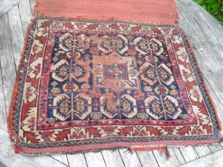 Khamseh bag front * bagface * nineteenth century (1870) * great colours and glossy wool, very worn                