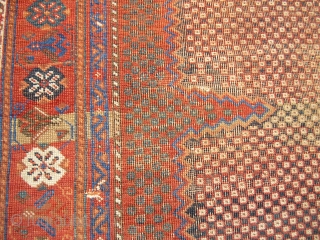 Antique Afshar - End of 19th century - worn but still very elegant - recently washed professionally - rare motif - looks a bit like a saddle - shipment worldwid possible  