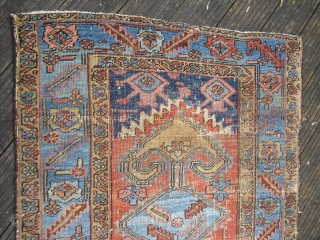 Heriz - Serapi Fragment/ small rare rug/ around 1900 - great natural colors - still elegant - professional washed/ Size: 105 x 150 cm         
