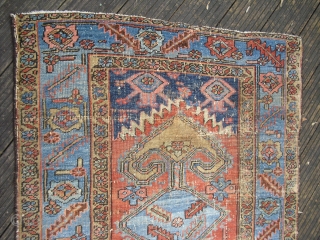 Heriz - Serapi Fragment/ small rare rug/ around 1900 - great natural colors - still elegant - professional washed/ Size: 105 x 150 cm         