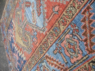 Heriz - Serapi Fragment/ small rare rug/ around 1900 - great natural colors - still elegant - professional washed/ Size: 105 x 150 cm         