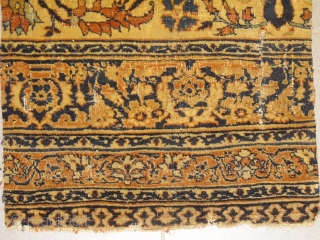 Early Antique Persian Carpet Fragment - great colors, wool like velvet, bad worn condition but rare, Size: approx 64 x 53 cm           