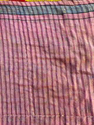 Antique Kantha Cross-stitch wool embroidery, 5'5 x 8'4, made in West Bengal,India, 19th century. Beautiful, saturated colors with classic Kantha radial field design of multi-colored horses, peacocks and small birds flanking trees  ...