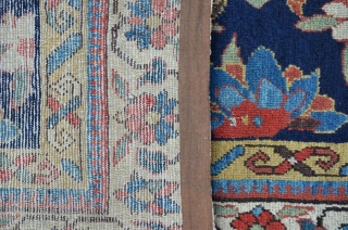Antique NW Persian Carpet, ca.1800, 407 x 106 cm, great colors and beautiful Mina Khani design.                 