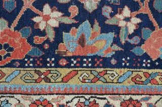 Antique NW Persian Carpet, ca.1800, 407 x 106 cm, great colors and beautiful Mina Khani design.                 