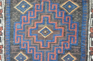 Baluch Bagface, 62 x 67 cm, beautiful aubergine and blue color.                      