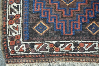 Baluch Bagface, 62 x 67 cm, beautiful aubergine and blue color.                      