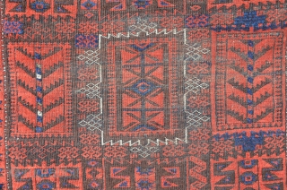 Sangcholi Baluch (Subtribe of Timuri) 207 x 105 cm, partially heavy corroded brown                    