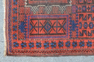 Sangcholi Baluch (Subtribe of Timuri) 207 x 105 cm, partially heavy corroded brown                    