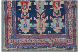 Antique caucasian (Gendje?) carpet with "Turtle" field. 295 x 108 cm, original condition.                    