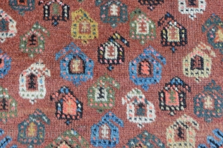 Antique Gendje long rug with Boteh field. 263 x 107 cm                      