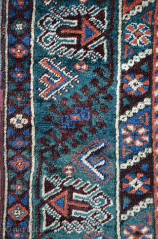 South-West Anatolian Carpet with a Megri like field design (possibly a Dosemealti?), 160 x 110 cm, exceptional colors, including a magic turquoise green. Oxidized brown with relief like effect. The shining of  ...