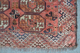 Ersari tauk nuska rug, 199 x 149 cm, floor partially very thin, soft handling.                   