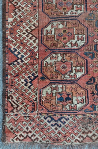 Ersari tauk nuska rug, 199 x 149 cm, floor partially very thin, soft handling.                   