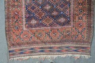 Baluch 238 x 125 cm, worn, but still loveable and ready to put on the floor.                 