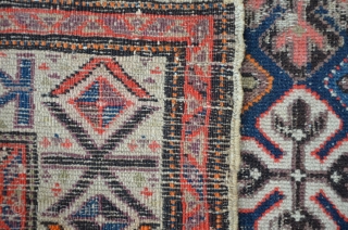 Meshkin rug Northwest Persia, as found condition, rare quadrat format 147 x 123 cm, beautiful (suspicious fuchsin!) colors. ca.1900              