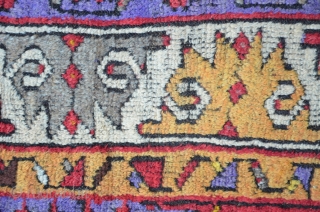 Central Anatolian Carpet with purple ground, 182 x 111 cm, corroded brown. A fascinating colorful piece.                 