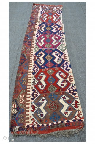 Anatolian Kilim, 340 x 88 cm, all natural colors                        