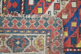 Caucasian Fragment 158 x 134 cm, probably from the Moghan area. Pretty antique with excellent colors                 