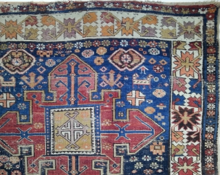 Caucasian carpet with rare designed Medaillons. 278 x 142 cm                       