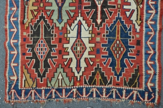 Antique East Caucasian Kuba kilim, 280 x 150 cm, beautiful colors                      