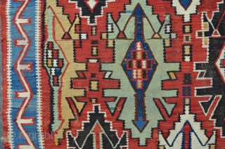 Antique East Caucasian Kuba kilim, 280 x 150 cm, beautiful colors                      