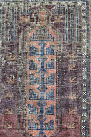 Baluch, 201 x 117 cm, rare design with beautyful colors, equal thin floor, last Q.19th.                  