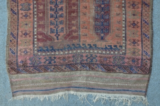 Baluch, 201 x 117 cm, rare design with beautyful colors, equal thin floor, last Q.19th.                  