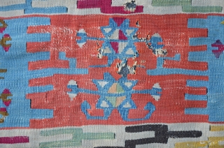 Anatolian Kilim, 307 x 73 cm, brilliant colors, ca.200 years old.                      