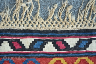 Shahsavan Kilim, 296 x 198 cm, there are some old repairs and little damages on the sides. A bright and and well composed example of this type.      