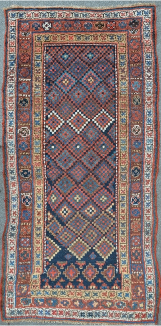 Kurdish ( Persian) Carpet with stunning field composition, 231 x 116 cm                     