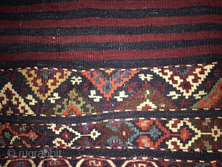 19th century Sinanli single kilim heybe fragment woven by a sub-tribe of Drejan in the Malatya region, one of the ancient tribal villages now under the Karajaya dam. Very fine, light weave  ...