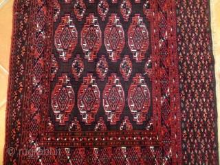 This is a Turkmen Saryk Chuval.  Central Asia origin, late 19th century.  Silk highlights.  Good condition.  60" x 34".  The pictures don't reflect the richness and depth  ...