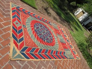 Huge inscribed antique Ottoman Egyptian tapestry appliqué panel. Approx  6ft x 10 ft                   