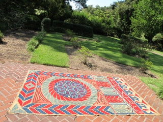 Huge inscribed antique Ottoman Egyptian tapestry appliqué panel. Approx  6ft x 10 ft                   