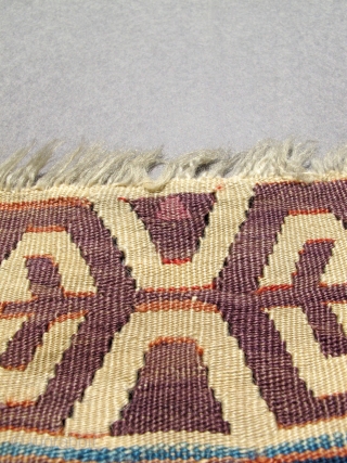 Early Anatolian Kilim with full color spectrum. Old repairs.                        