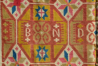 Swedish Skane "Rolakan" tapestry Dated 1822 and signed "B N D." Size is 71 x 50 inches. Thank you              