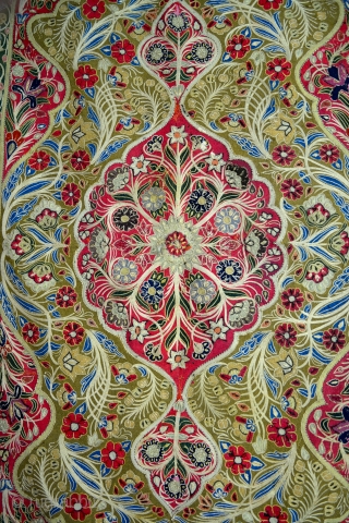 Early example of a Rescht (Rashti Durzi) embroidery. 4x6 ft.                       