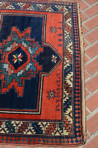 Antique inscribed Armenian rug dated 1908. 4x8.                          