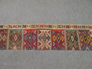 Antique Anatolian Konya? kilim runner. Paper-thin and very fine. Excellent natural colors.                     