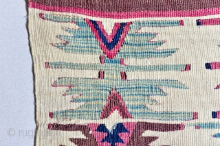 Small Early Anatolian Armenian Kilim. 39 x 45 inches. As found.                      