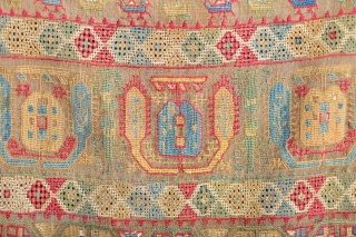 Very early Mytilene / Mitilini Lesbos Greek Islands Ottoman Embroidery. Late 17th / Early 18th                  