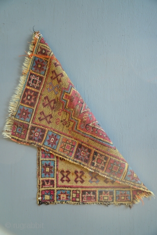 Very early Anatolian Armenian Yastik with fabulous colors.                         